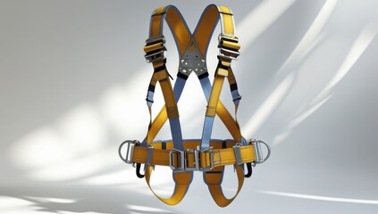 Yellow and Blue Safety Harness for Industrial Work