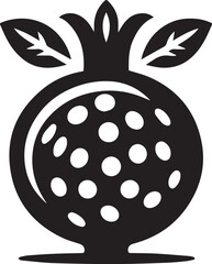 A fresh pomegranate fruit vector silhouette vector black color silhouette isolated white background
