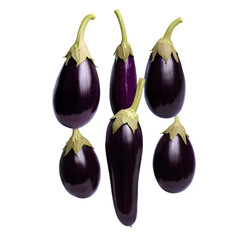 eggplants isolated on white background