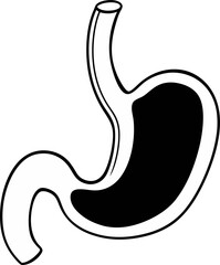 Stomach Icon On White Background Vector Art