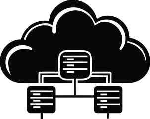 Unique cloud computing icon silhouette vector art, Modern cloud computing icon isolated line art vector illustration