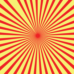 Yellow banner with Sun rays, lines background