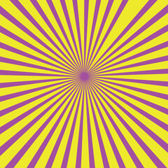 Yellow banner with Sun rays, lines background