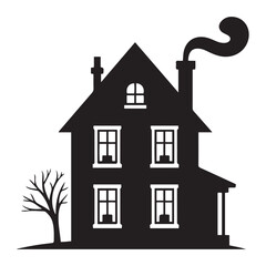 house Vector Black silhouettes. with white background