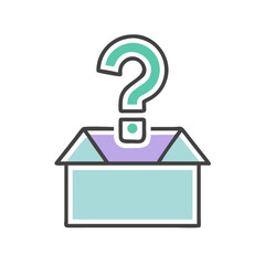 Fototapeta premium Question box icon with a question mark in soft colors 