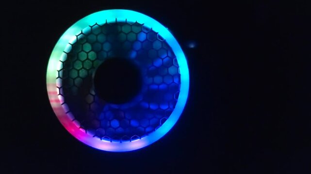 Vibrant RGB Rotation of a colling fan Animation