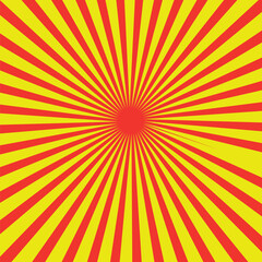 Yellow banner with Sun rays, lines background