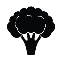 Broccoli Stencil Icon Beautiful Elements Icon Silhouette Vector Illustration