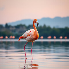 A Rare and Stunning Sight: Flamingos Grace the Danube River with Their Elegant Presence, Captivating Birdwatchers and Nature Enthusiasts Along One of Europe's Most Iconic Waterways
