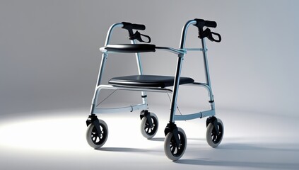 Modern Aluminum Rollator Walker with Seat for Seniors and Disabled Individuals
