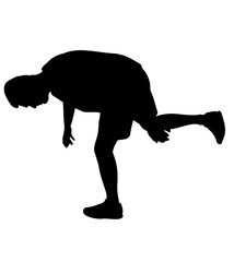 Falling person silhouette. Vector illustration