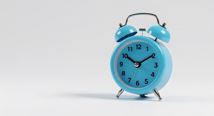 blue clock on a white background