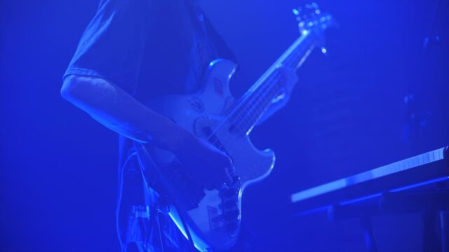 Guitarist playing live on stage