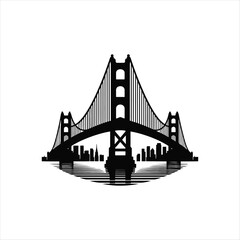 bridge vector silhouette line art illustration