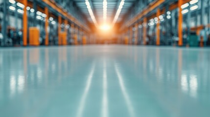 Minimalist glass table in modern workshop setting