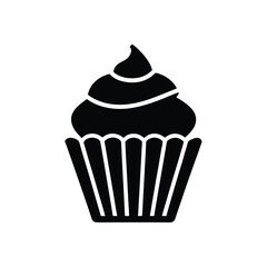 Cupcake Logo Stencil Icon Beautiful Elements Icon Silhouette Vector Illustration
