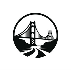 bridge vector silhouette line art illustration