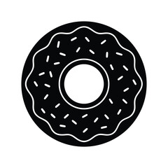 Donut Silhouette Stencil Icon Beautiful Elements Icon Silhouette Vector Illustration