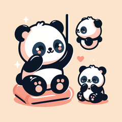 Obraz premium cute pan vector image