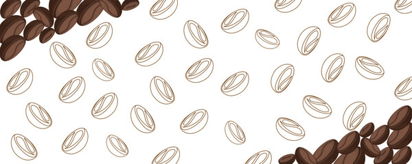 Coffee beans isolated on white background. Vector illustration.