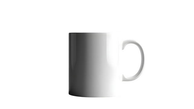 Mug with branding area and mockup-ready, transparent background  