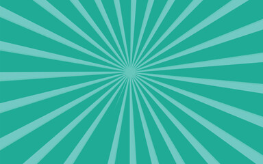 Blue and white sunburst light background with sun yellow ray.