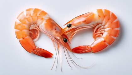 shrimps on a white background
