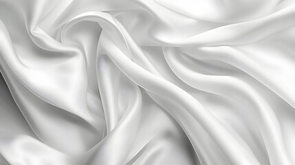 Obraz premium Elegant Flowing White Silk Background with Luxurious Textured Folds