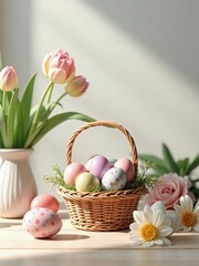  Spring floral Easter scene with natural daylight