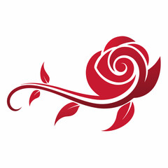 Obraz premium Elegant Rose Scroll Vector – Floral Decorative Design for Digital Use