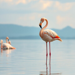 A Rare and Stunning Sight: Flamingos Grace the Danube River with Their Elegant Presence, Captivating Birdwatchers and Nature Enthusiasts Along One of Europe's Most Iconic Waterways