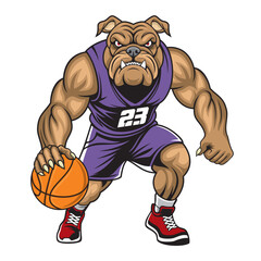 basketball mascot vector illustration dog basketball design