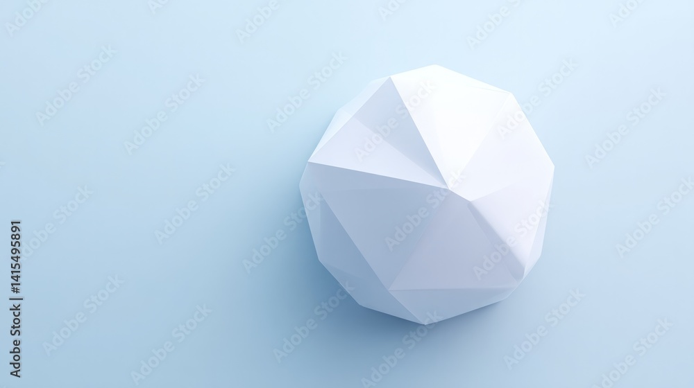 Poster capture minimalistic random geometric shape on plain white surface
