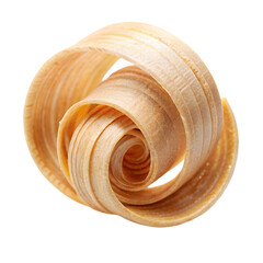 A CloseUp Of A Wood Shaving Curl Isolated On White Background
