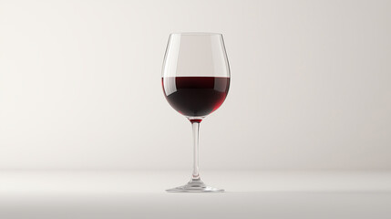 Classic Red Wine Glass with Deep Red Wine, Elegant Design and Realistic Reflections, Isolated on White Background, Generated AI
