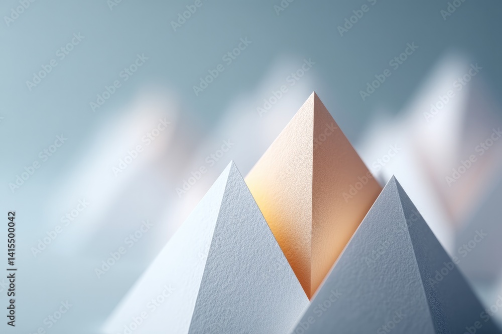 Poster capture abstract composition of random geometric shapes against clean white background