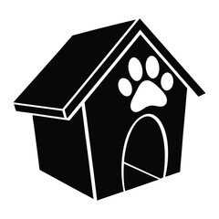 Dog house silhouette vector art white background