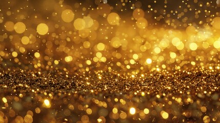 Abstract Golden Sparkle Background with Blurred Lights