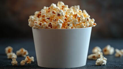 Popcorn in a white cup