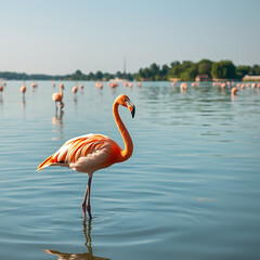 A Rare and Stunning Sight: Flamingos Grace the Danube River with Their Elegant Presence, Captivating Birdwatchers and Nature Enthusiasts Along One of Europe's Most Iconic Waterways