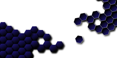 Abstract blue hexagon and hexagonal lines on white background. abstract 3d hexagonal background with shadow modern futuristic vector illustration geometry science and technology cover. 