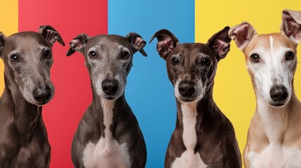 Professional Photoshoot of Newly Adopted Greyhounds Posing Together