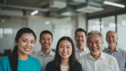 Obraz premium Friendly multicultural team in office