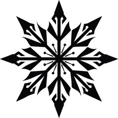 snowflake silhouette, snowflake icon vector design on white background  