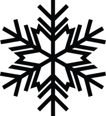 snowflake silhouette, snowflake icon vector design on white background  