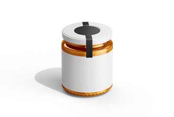 Honey jar mockup with blank label 3d render