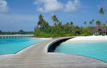 pier view on a maldive island