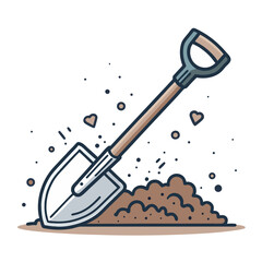 Shovel digging vector