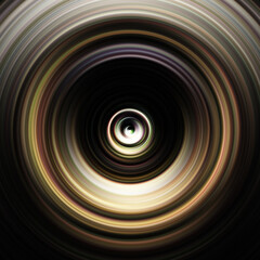Colorful radial motion effect. Abstract rounded background. Color curves and sphere.