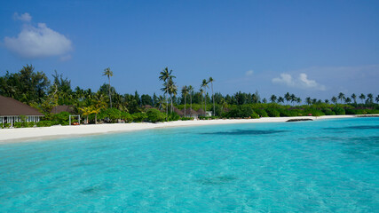 exotic tropical island on the maldives